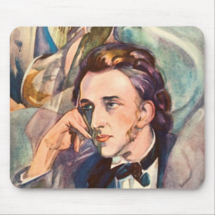 Mousepad Retrato do músico do compositor de Frederic Chopi