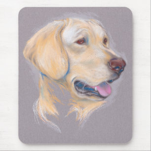 Mousepad Retrato do Retriever Labrador Amarelo