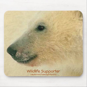 Mousepad Retrato do urso polar