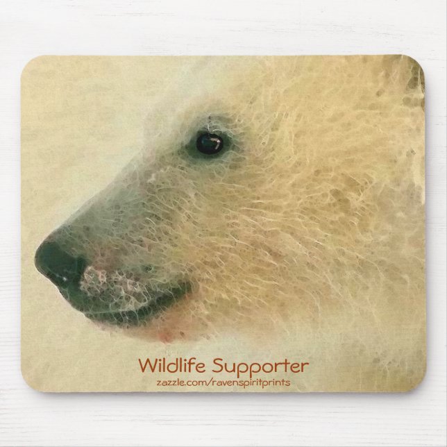 Mousepad Retrato do Urso Polar (Frente)