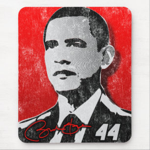 Mousepad Retrato do vermelho de Barack Obama