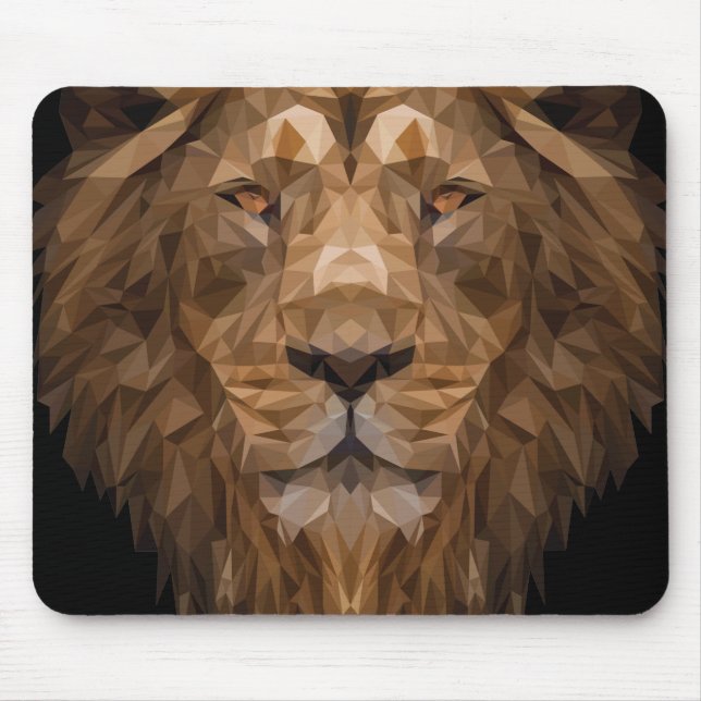 Mousepad Retrato Geométrico Lion (Frente)