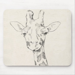 Mousepad Retrato Girafa Esboço