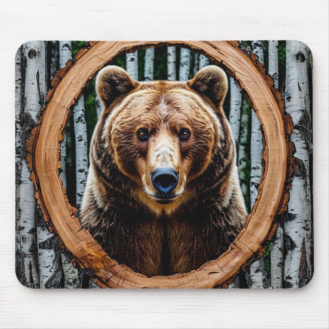 Mousepad Retrato impressionante de urso (Frente)
