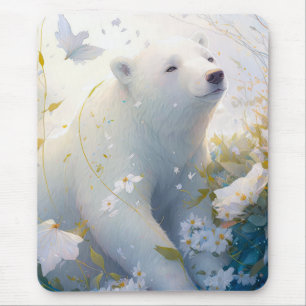 Mousepad Retrato Polar Retrato Animal Pintura Selvagem
