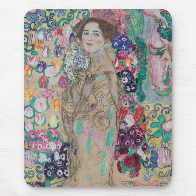 Mousepad Retrato póstumo de Ria Munk por Gustav Klimt (Frente)