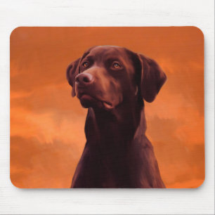 Mousepad Retrato preto de cão Labrador
