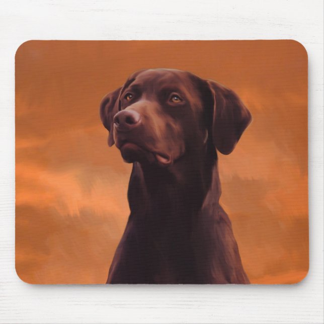 Mousepad Retrato preto de cão Labrador (Frente)