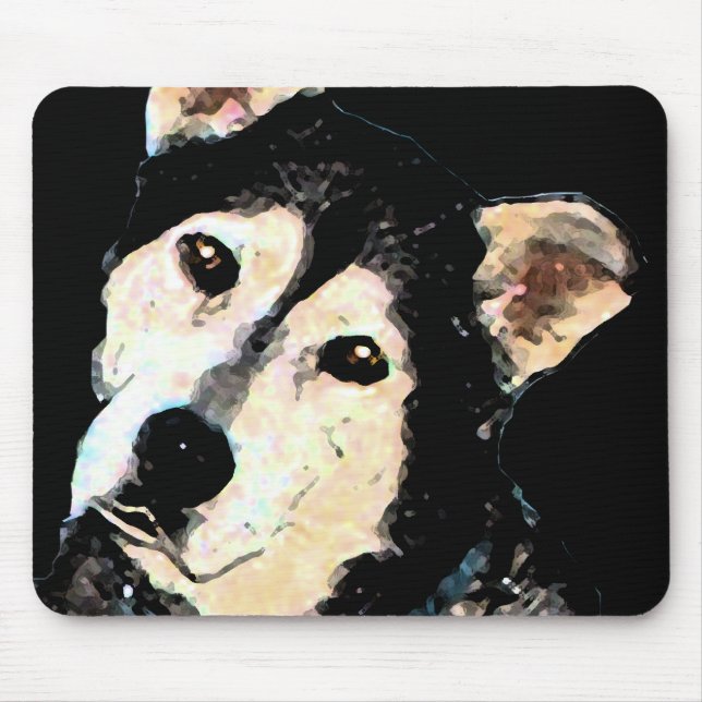 Mousepad Retrato ronco do cão do pastor bonito (Frente)