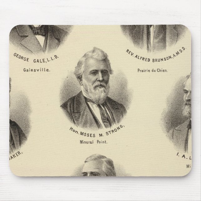 Mousepad Retratos de George Gale, Alfred Brunson (Frente)