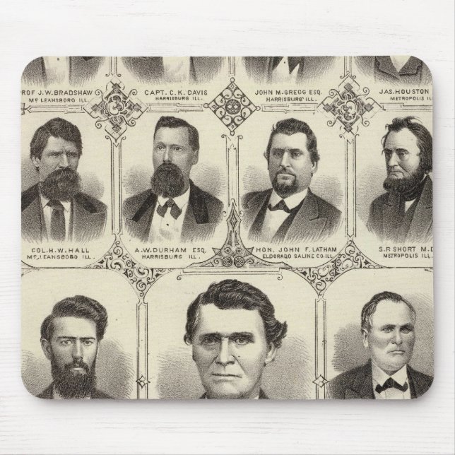 Mousepad Retratos de John C Hall e Prof JW Bradshaw (Frente)