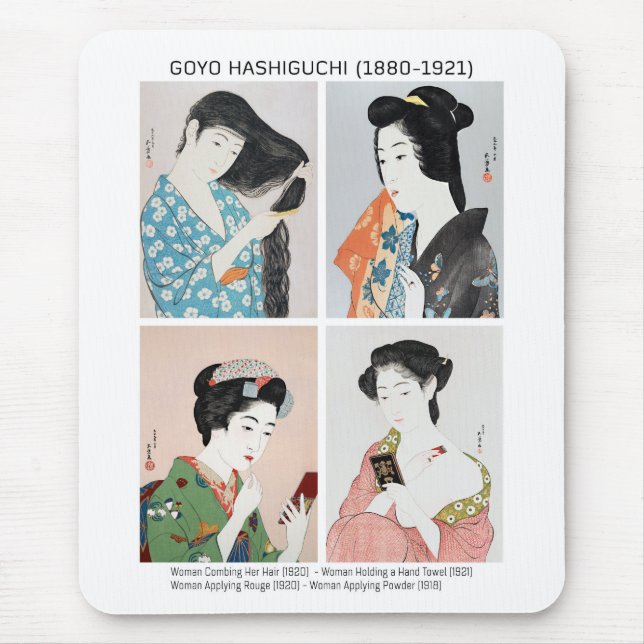 Mousepad Retratos de mulheres japonesas - Goyō Hashiguchi (Frente)