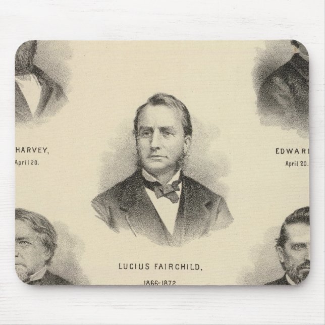 Mousepad Retratos Governadores de Wisconsin Louis P Harvey (Frente)