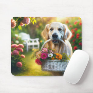 Mousepad Retriever de ouro com soquete de ventilador