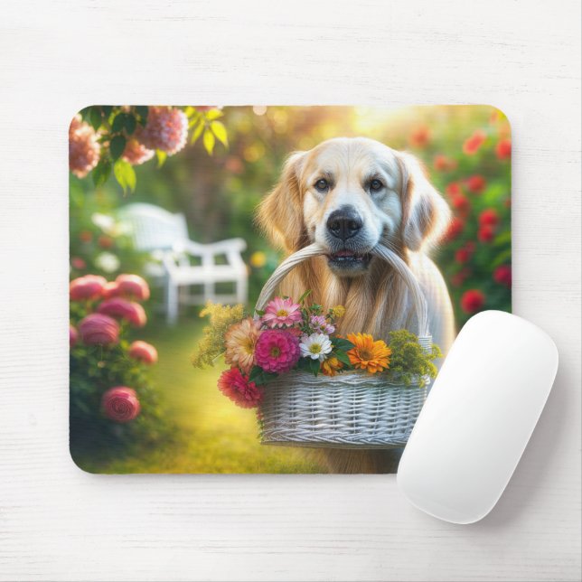 Mousepad Retriever de ouro com soquete de ventilador (Com mouse)