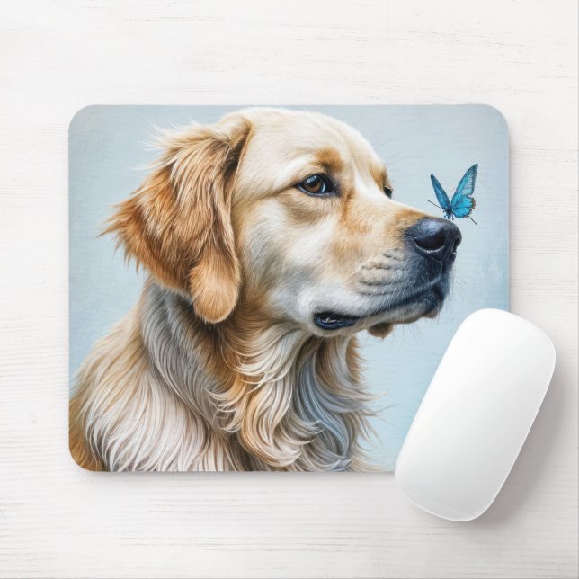 Mousepad Retriever de Ouro Curioso (Com mouse)