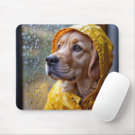 Mousepad Retriever de ouro em uma lambreta