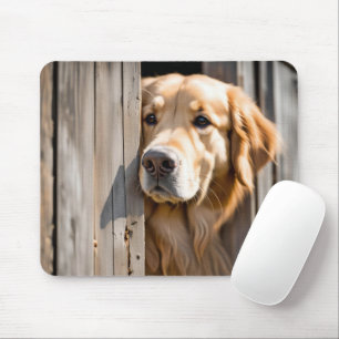 Mousepad Retriever De ouro Na Porta Do Barn