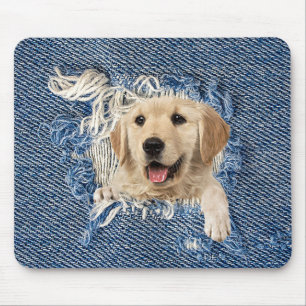 Mousepad Retriever de ouro no Buraco Denim