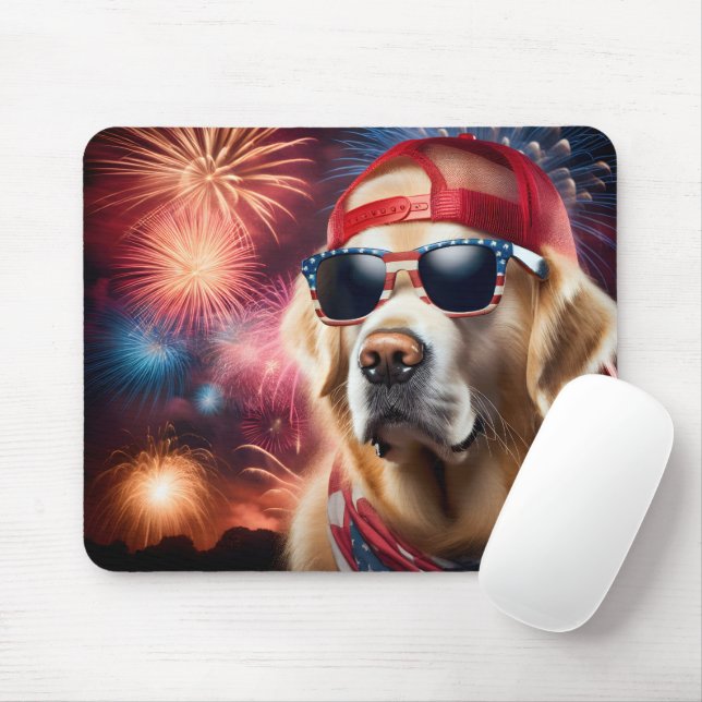 Mousepad Retriever de Ouro Patriótico (Com mouse)