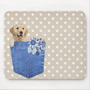 Mousepad Retriever de ouros em Jean Pocket