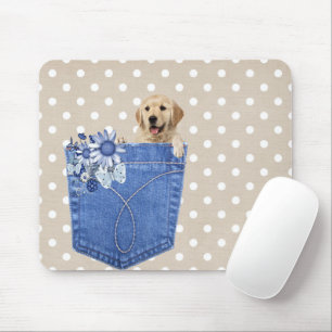 Mousepad Retriever De ouros Em Jean Pocket
