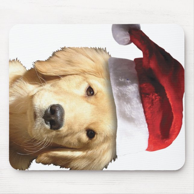 Mousepad Retriever De ouros Em Santa Hat (Frente)