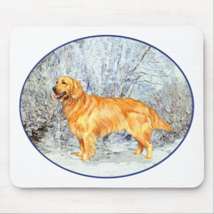 Mousepad Retriever de ouros no inverno