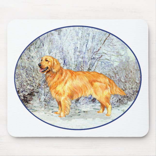 Mousepad Retriever de ouros no inverno (Frente)