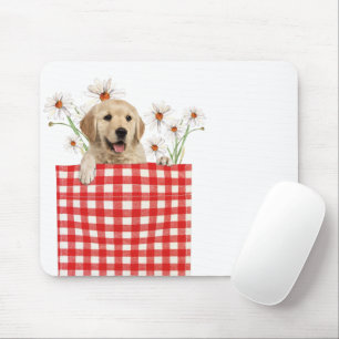 Mousepad Retrievers De ouro No Bolso De Gingham