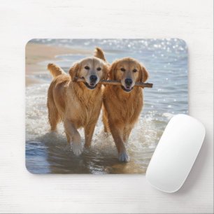 Mousepad Retrievers Dourados Carregando um Graveto