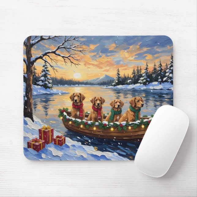 Mousepad Retriver de Tolling de Pato da Nova Escócia Natal  (Com mouse)