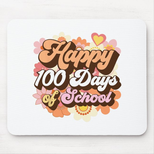Mousepad Retro 100 Dias De Professores Escolares Crianças G (Frente)