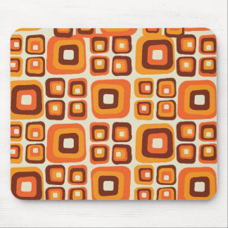 Mousepad Retro 1970s Meados do Século Laranja e Marrom Geom