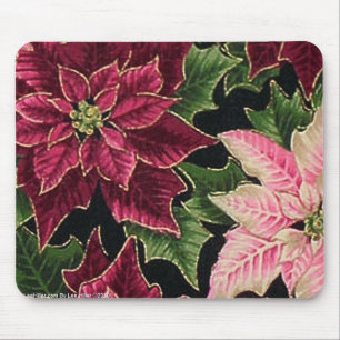 Mousepad Retro 50 Poinsettia Burgundy Rosa