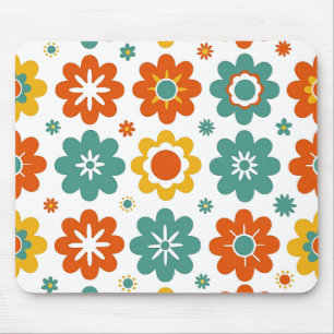 Mousepad Retro 70s Geométrico Flor do Poder Boho