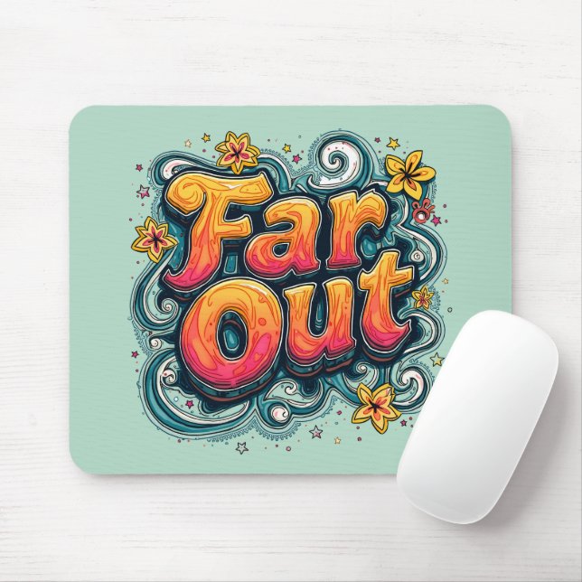 Mousepad Retro 70s Psicodélico Groovy Hippie (Com mouse)