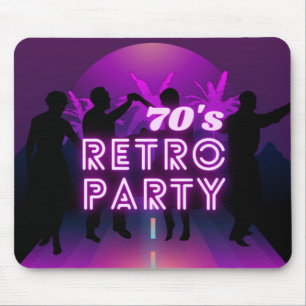 Mousepad Retro 80s Disco Dance Party Neon Purple Funky