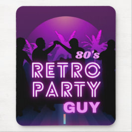 Mousepad Retro 80s Disco Dance Party Neon Purple Funky