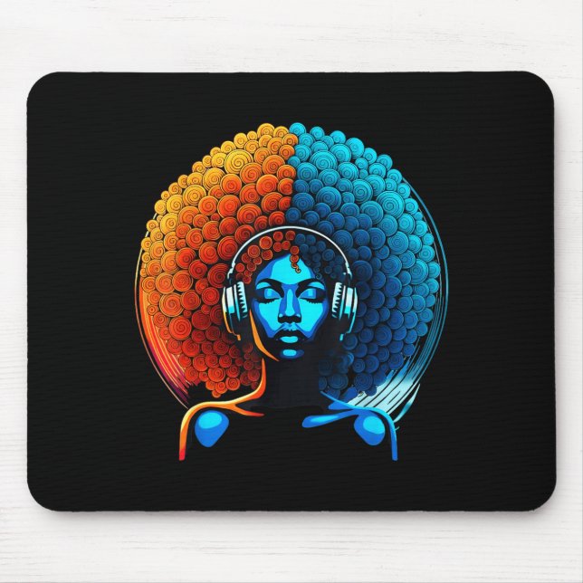 Mousepad Retro 80s Funk Afro Girl Disco Soul African Americ (Frente)