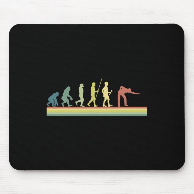 Mousepad Retro Billiards Evolução Humana Piscina do Present (Frente)