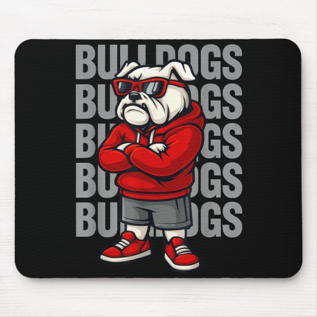 Mousepad Retro Bulldogs Gift For Men Women Boys Girls Kids  (Frente)