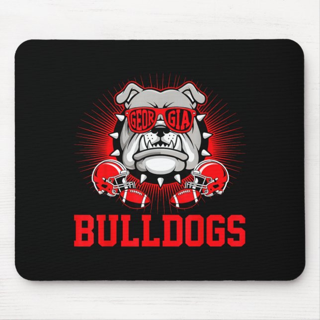Mousepad Retro Bulldogs Tees Cute Bulldogs Men Women Boy Ki (Frente)