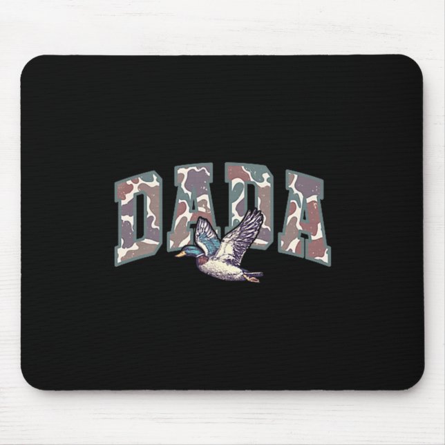Mousepad Retro Camo Duck Hunting Dada 1st Birthday Family M (Frente)
