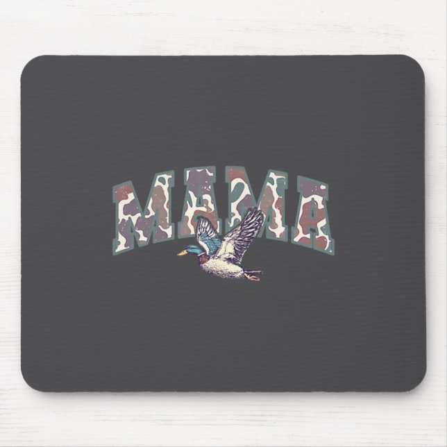 Mousepad Retro Camo Duck Hunting Mama 1st Birthday Family M (Frente)