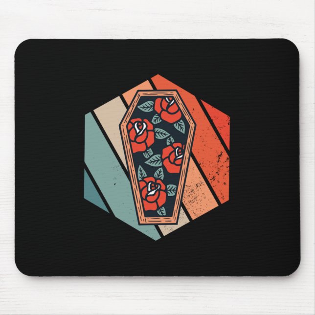 Mousepad Retro Casket Embalmer Mortican Diretor Funeral G (Frente)