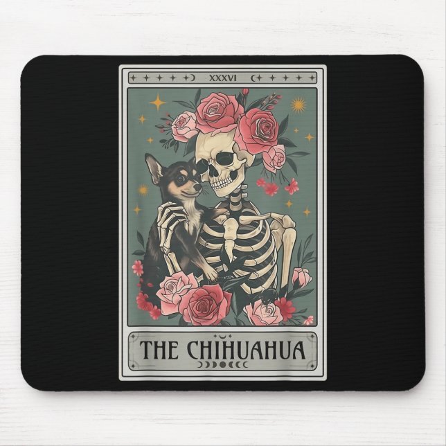 Mousepad Retro Chihuahua Dog Lover The Moon Halloween , Wom (Frente)