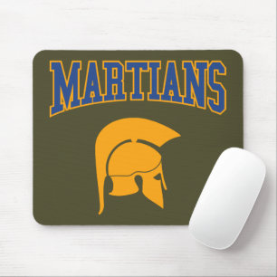 Mousepad Retro College Blue Orange Martians Esporte