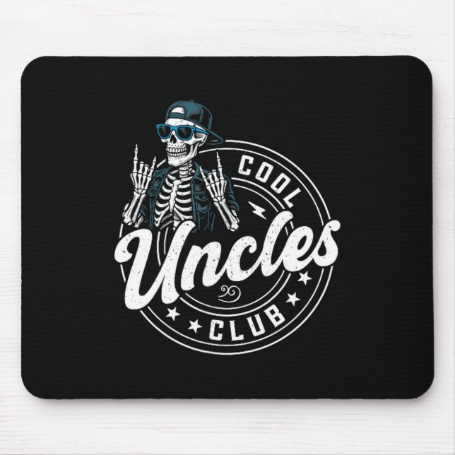 Mousepad Retro Cool Uncles Club Funny Skeleton New Uncle Me (Frente)