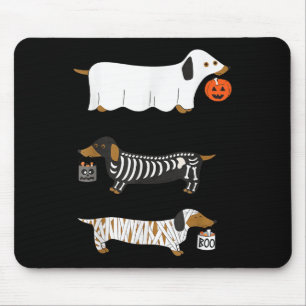 Mousepad Retro Dachshund Halloween Wiener Dog Pumpkin Weeni